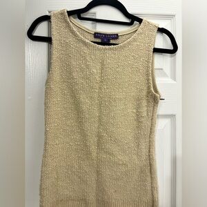 Ralph Lauren Purple Label Beige Textured Knit Top